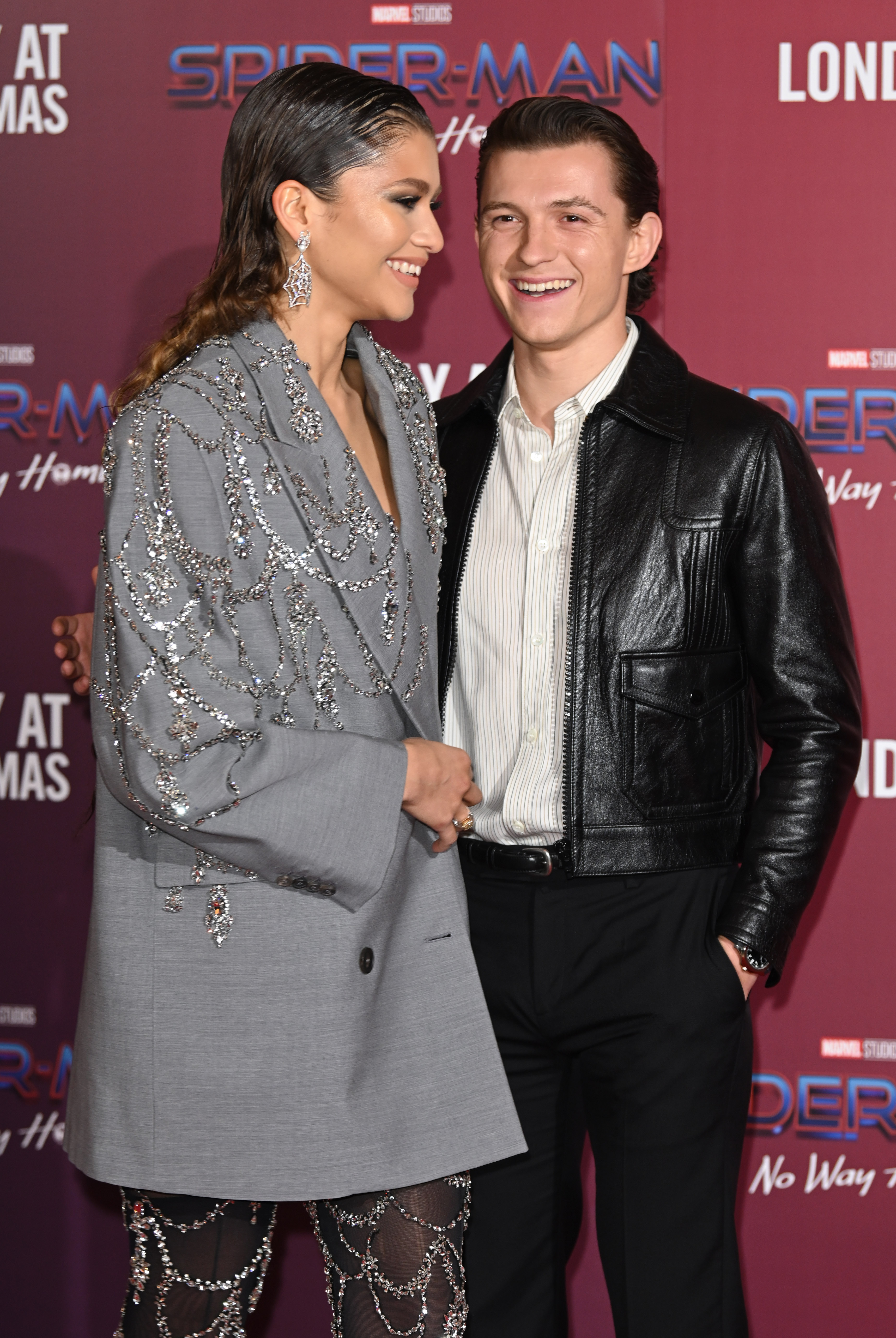 Zendaya und Tom Holland bei einem Photocall in London am 5. Dezember 2021 | Quelle: Getty Images