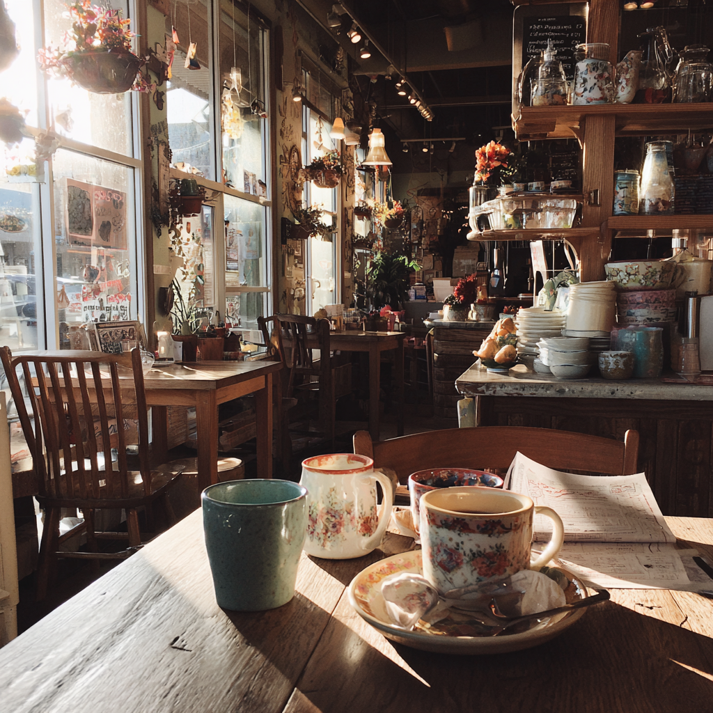 Das Innere eines gemütlichen Cafés | Quelle: Midjourney