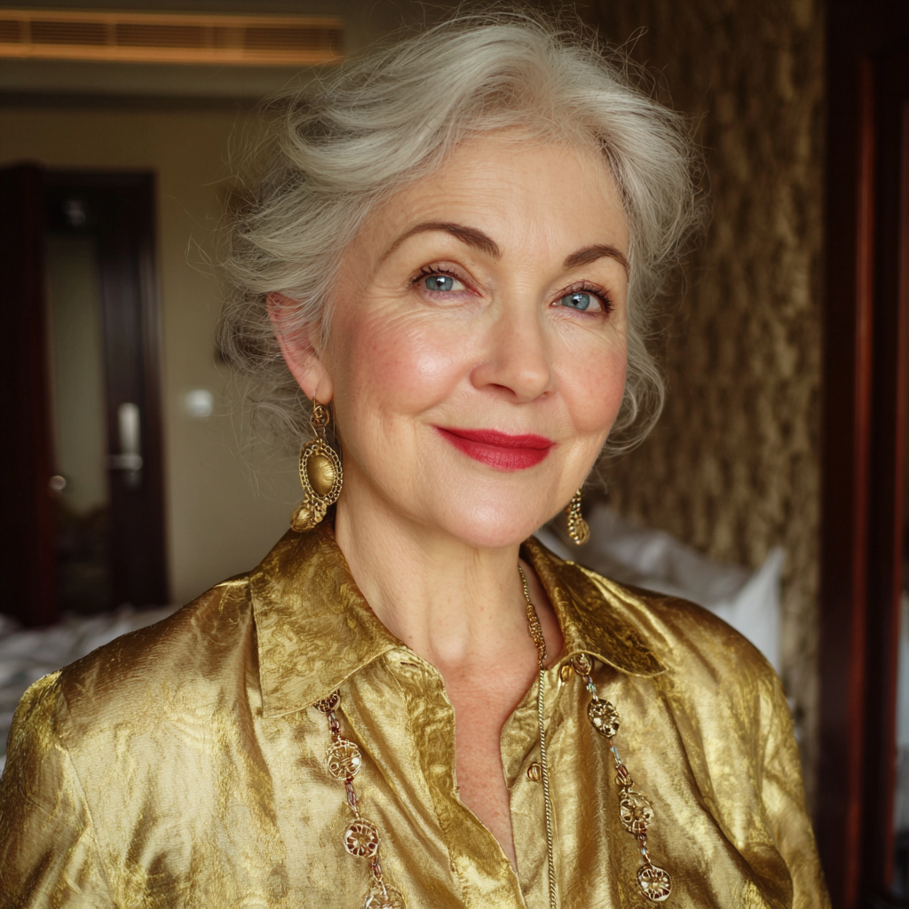 Eine lächelnde ältere Frau | Quelle: Midjourney