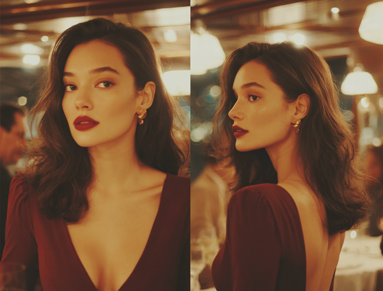 Eine Frau, die in einem Restaurant steht | Quelle: Midjourney