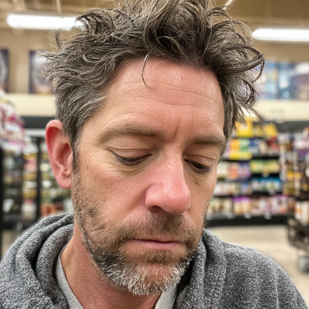 Ein Mann, der auf den Boden schaut | Quelle: Midjourney