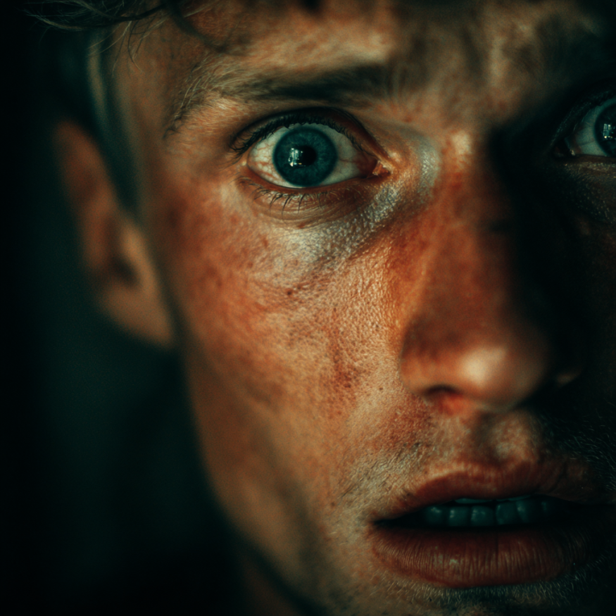 Ein Mann sieht verängstigt aus | Quelle: Midjourney