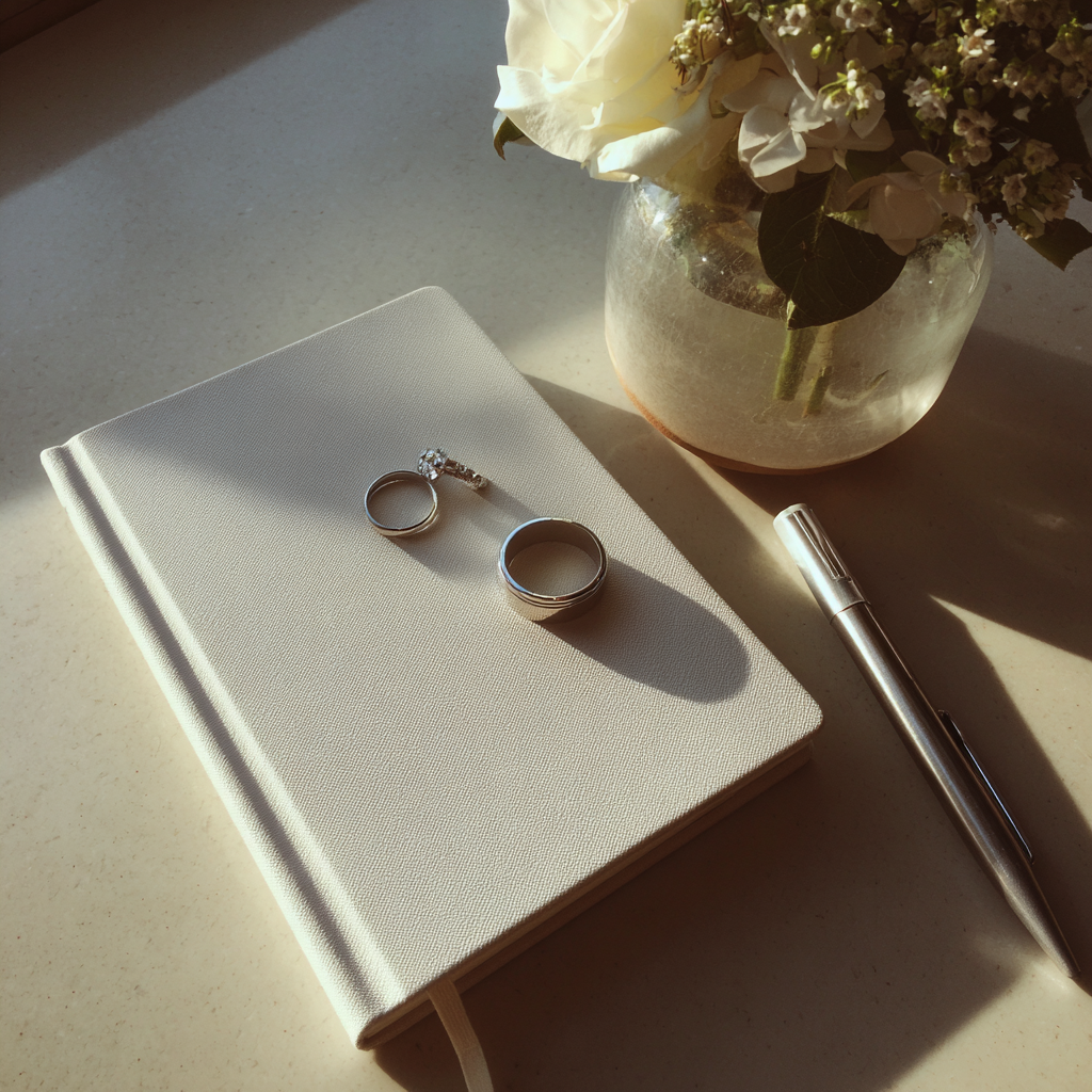 Ein Notizbuch mit Ringen darauf | Quelle: Midjourney