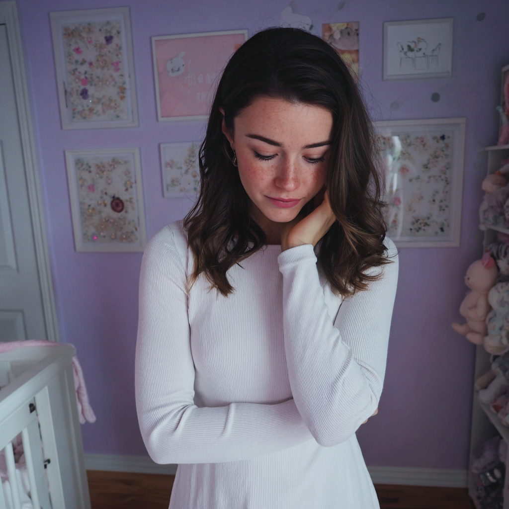 Eine Frau, die in einem Kinderzimmer steht | Quelle: Midjourney