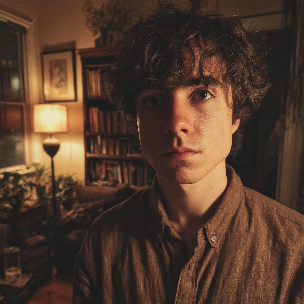 Ein Mann steht in einem Wohnzimmer | Quelle: Midjourney