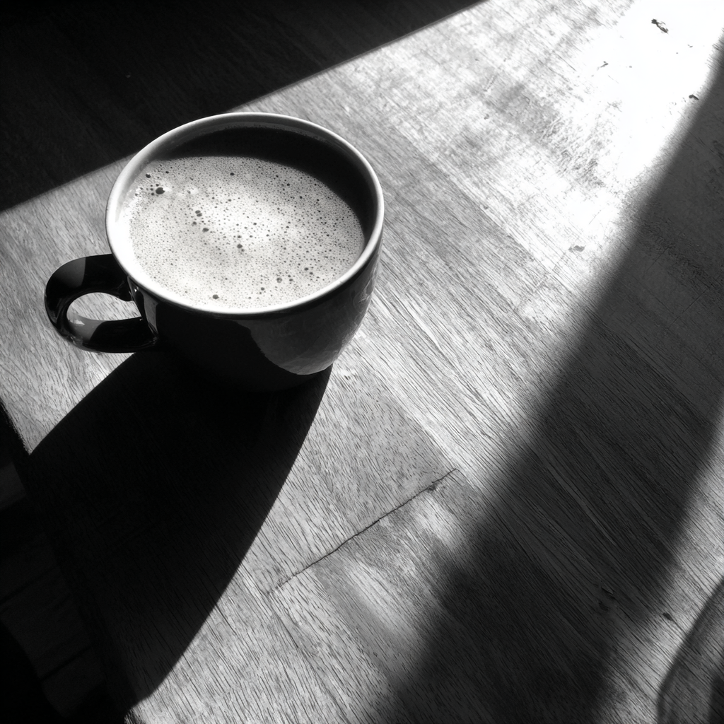 Eine Tasse Kaffee auf einem Tisch | Quelle: Midjourney