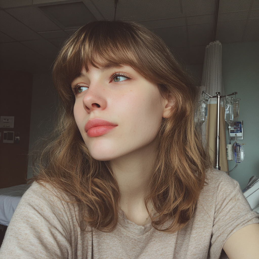 Eine Frau, die in einem Krankenhauszimmer steht | Quelle: Midjourney