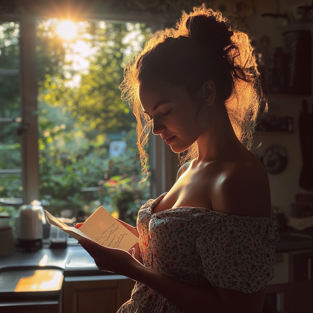 Junge Frau liest einen Brief | Quelle: Midjourney