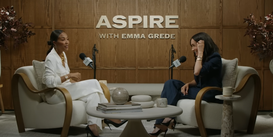 Meghan Markle spricht über ihr virales Video "Baby Momma Dance" bei "Aspire with Emma Grede" am 17. Juni 2025 | Quelle: Youtube/Emma Grede
