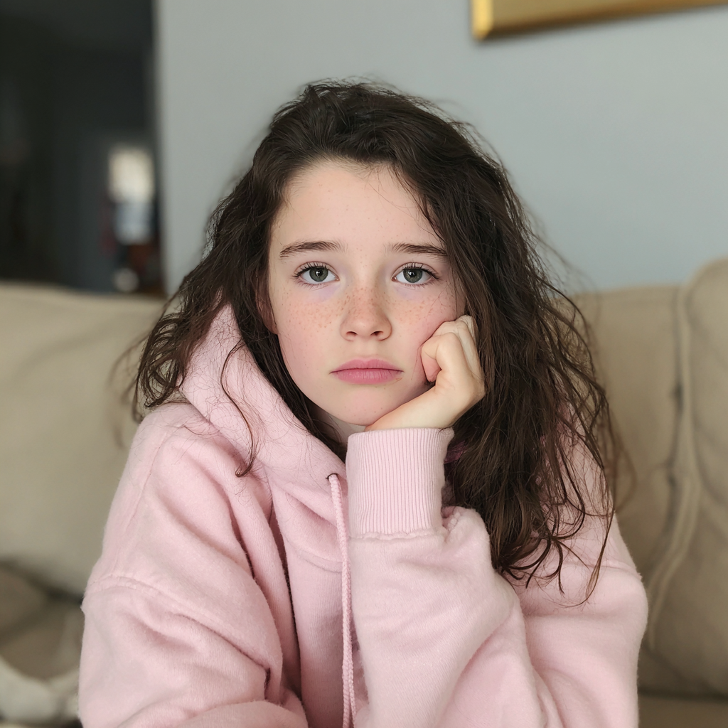 Ein kleines Mädchen trägt einen rosa Hoodie | Quelle: Midjourney