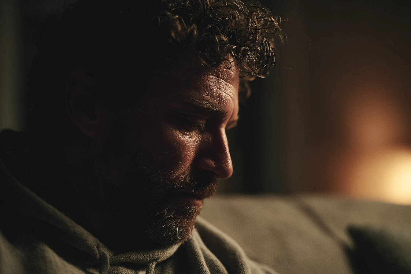 Ein Mann sitzt auf einer Couch | Quelle: Midjourney