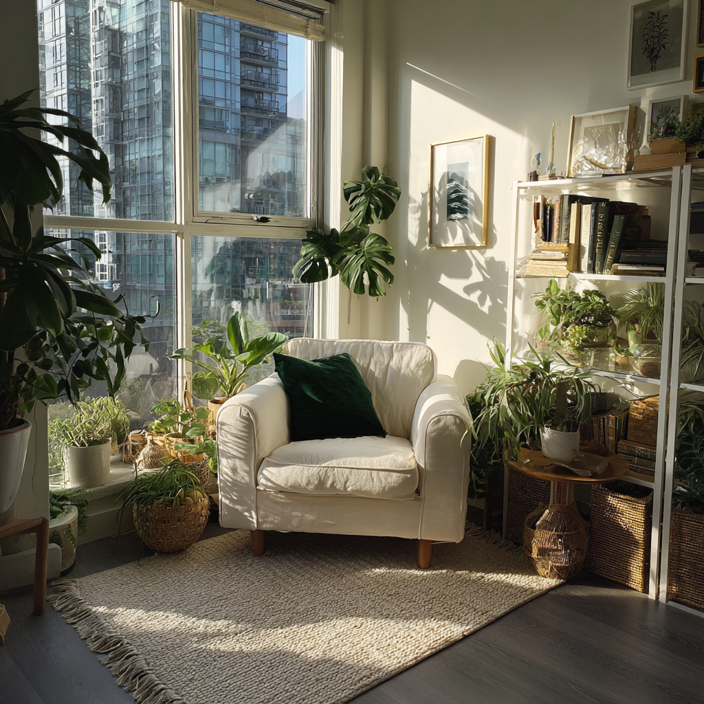 Eine Leseecke in einer Wohnung | Quelle: Midjourney