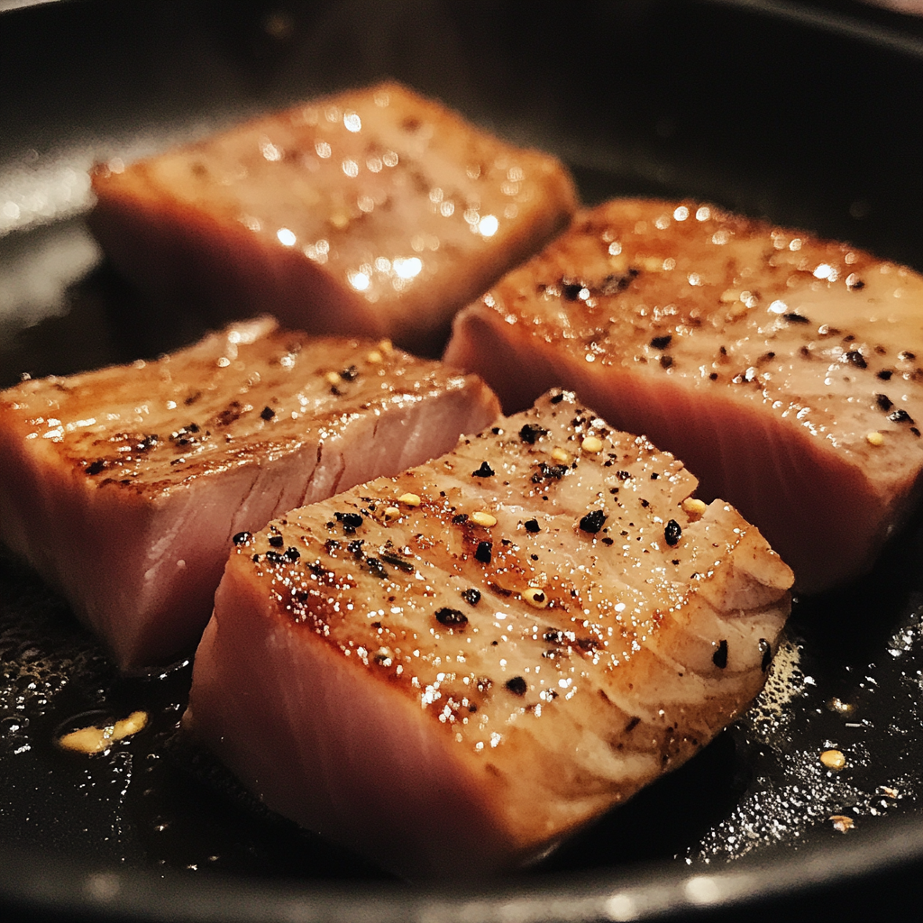Thunfischsteaks in der Pfanne | Quelle: Midjourney