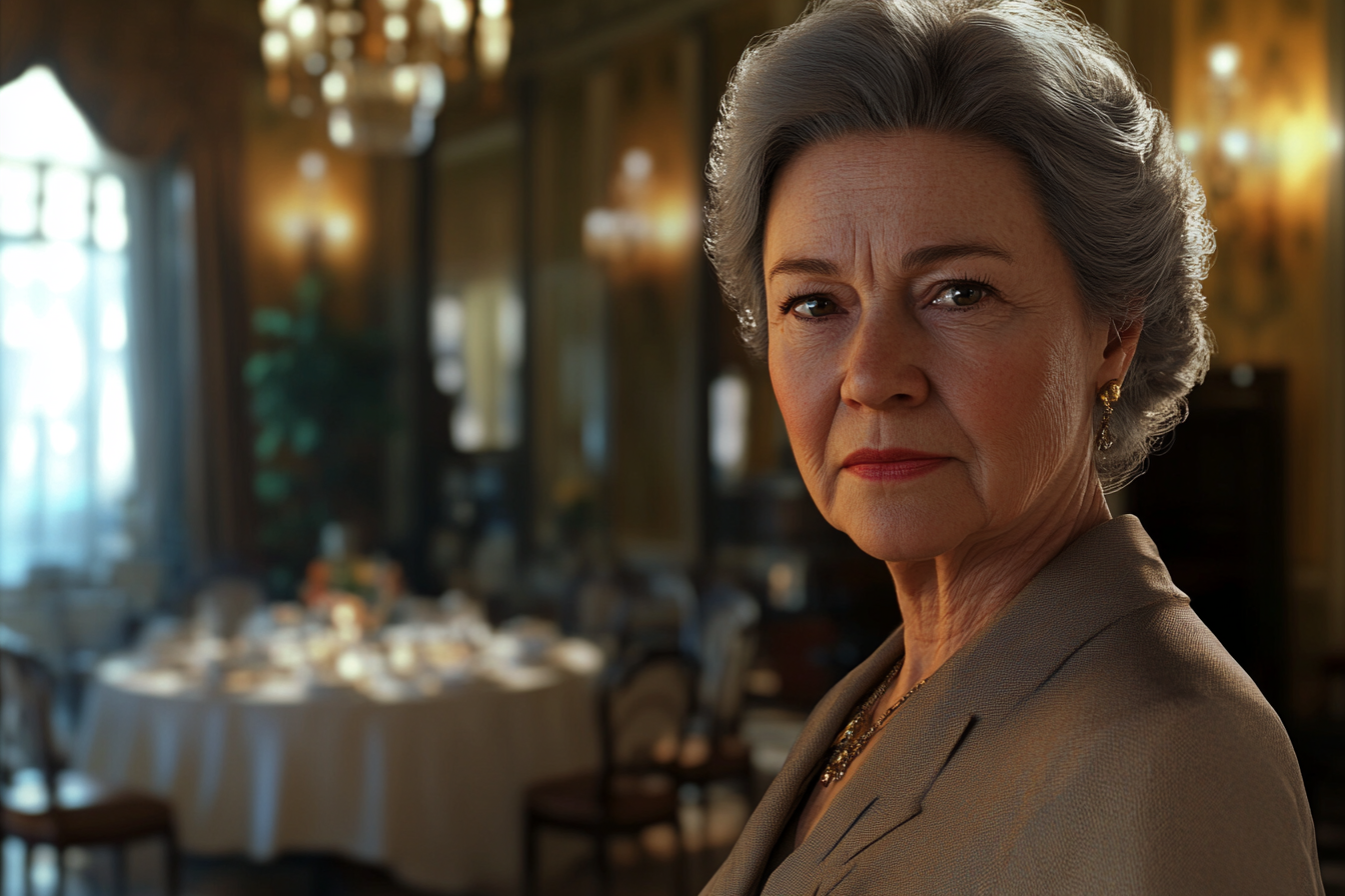 Eine Frau steht in ihrer Villa | Quelle: Midjourney