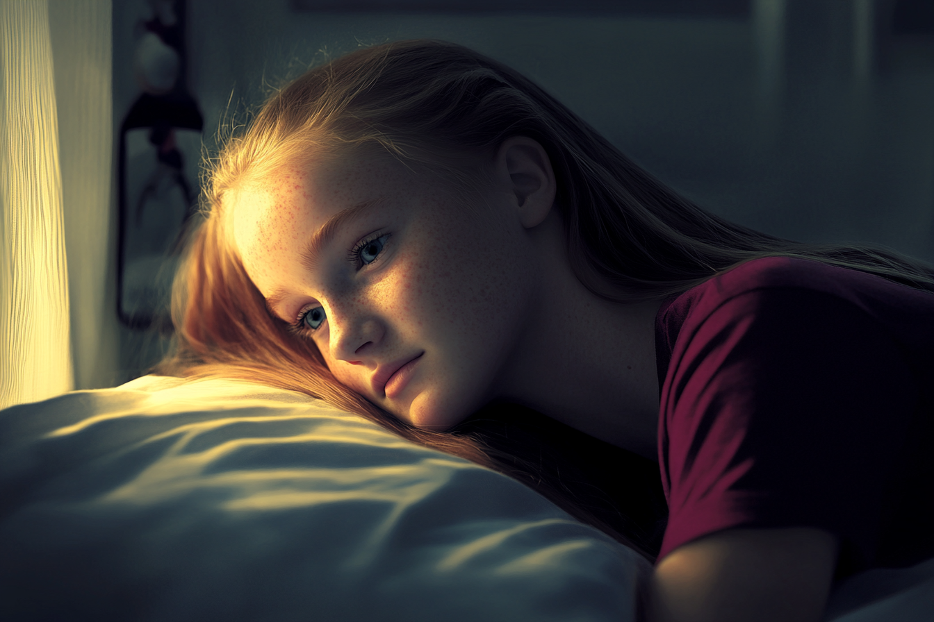 Ein melancholisches Teenager-Mädchen | Quelle: Midjourney