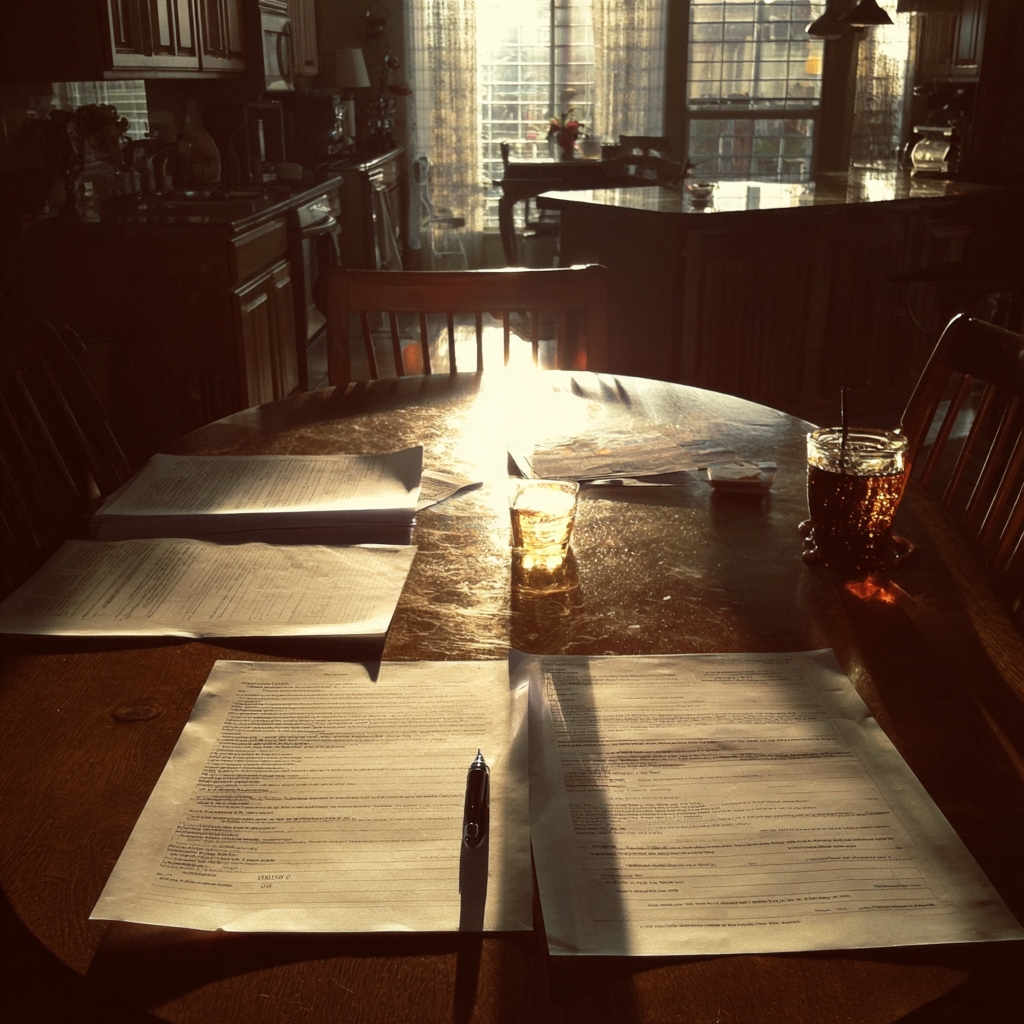 Papierkram auf einem Tisch | Quelle: Midjourney