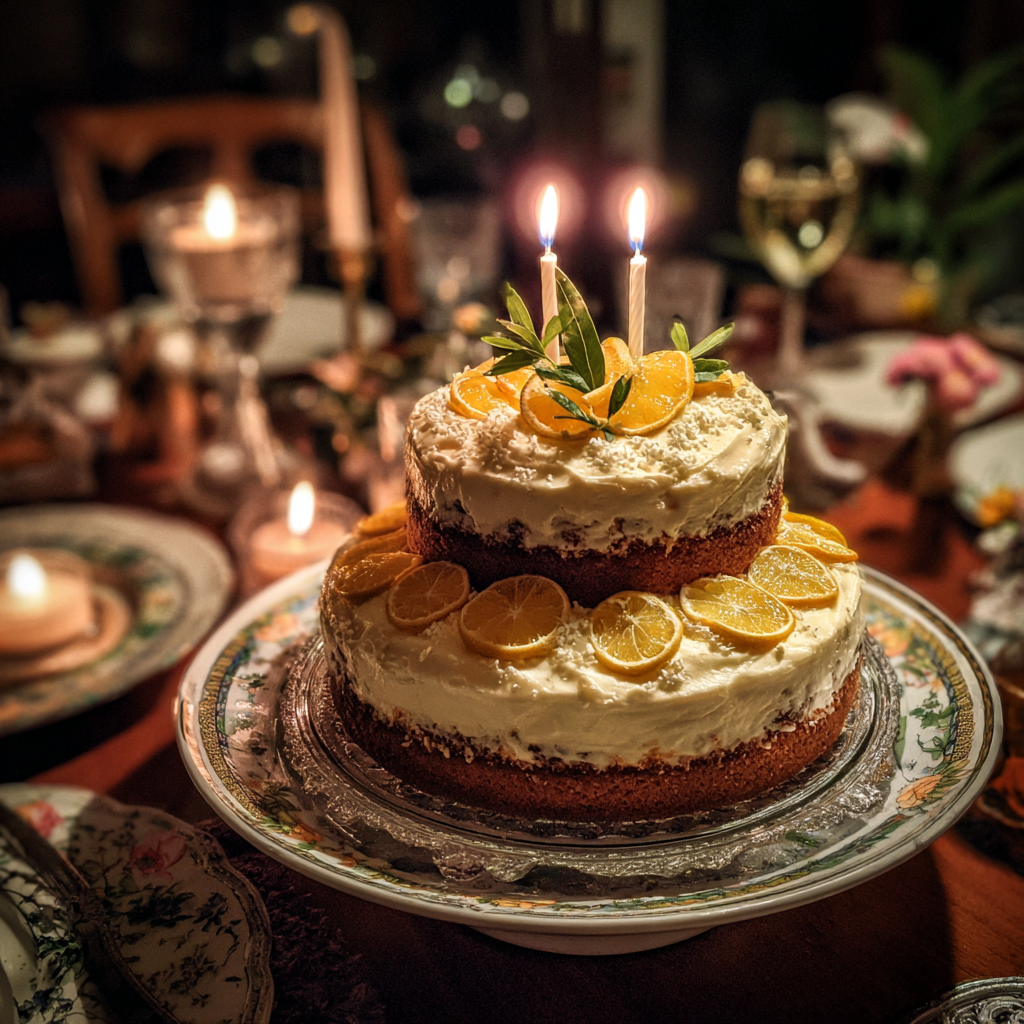 Ein Zitronenkuchen auf einem Tisch | Quelle: Midjourney