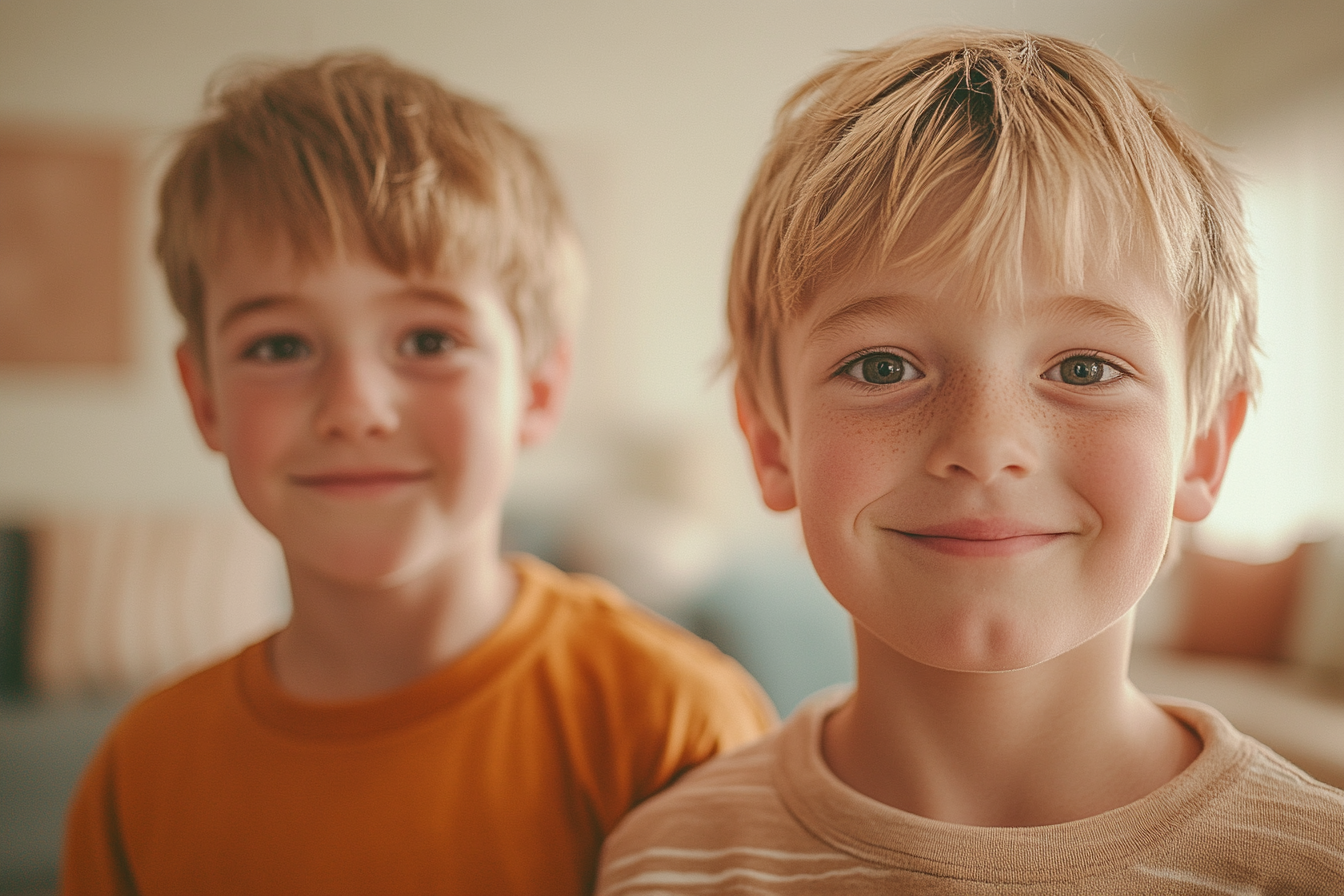 Zwei Kinder, die zusammen stehen | Quelle: Midjourney
