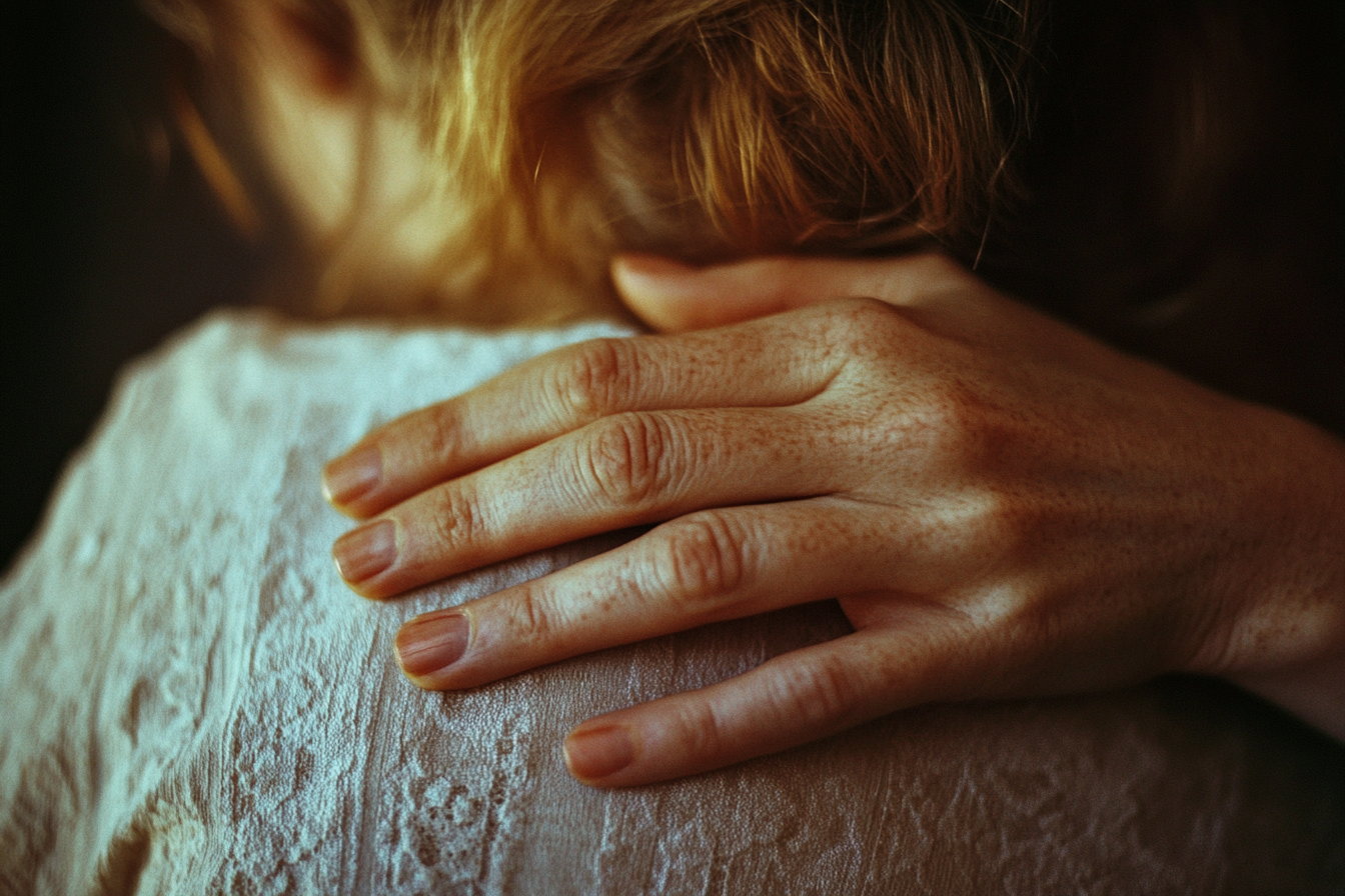 Eine Frau hält ihre Tochter im Arm | Quelle: Midjourney