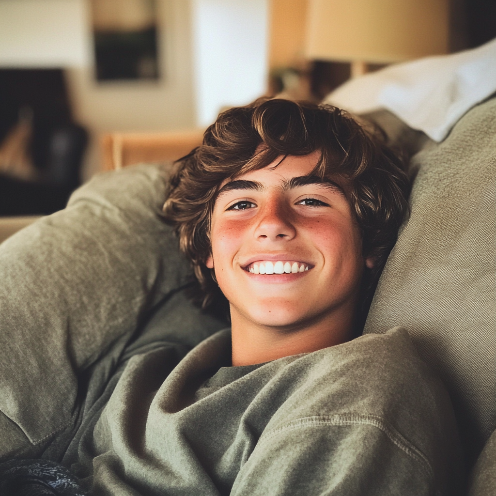 Ein lächelnder Junge im Teenageralter | Quelle: Midjourney