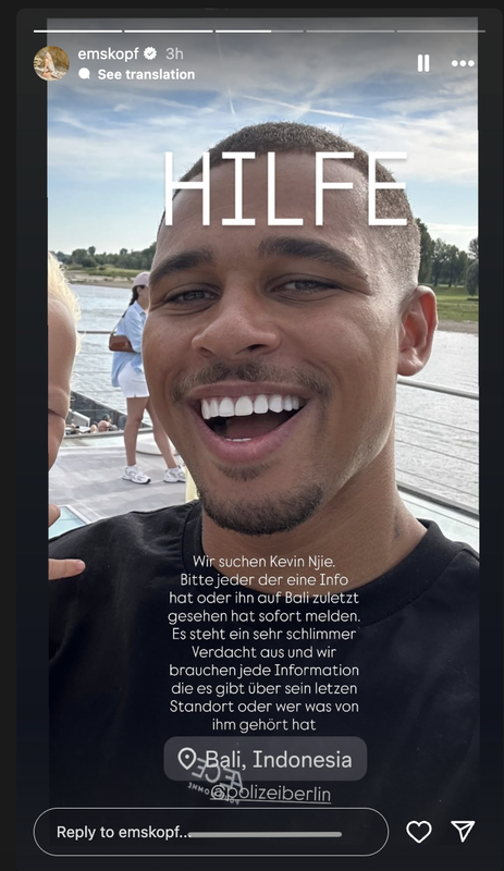 Screenshot ihrer Instagram-Story in der sie um Hilfe bittet | Quelle: instagram/emskopf