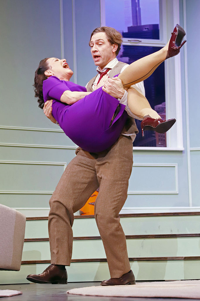 Leander Lichti and Marisa Burger perform during the press rehearsal for "Kleine Verbrechen unter Liebenden" at the Komödie Winterhuder Fährhaus on 25 February 2026 in Hamburg, Germany | Source: Getty Images