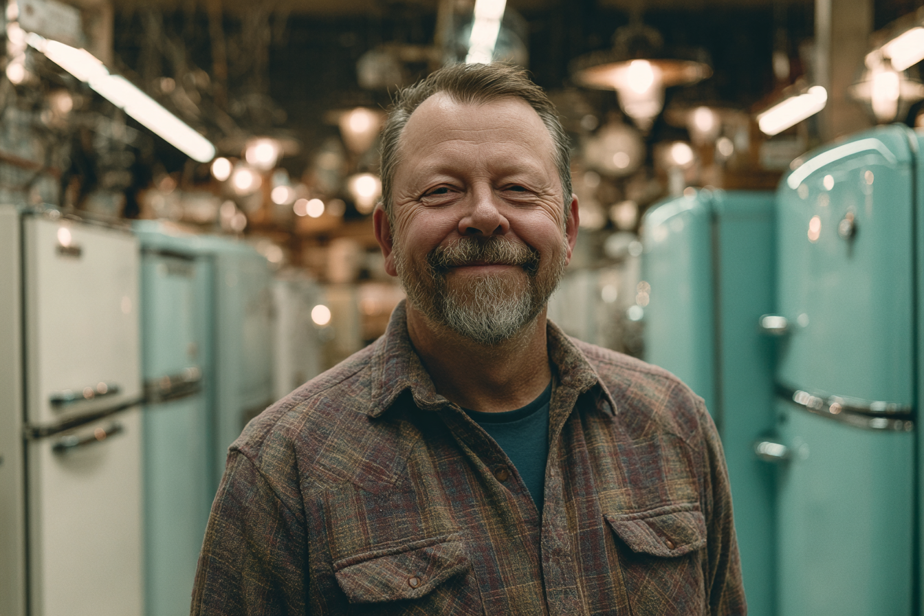 Ein Mann steht in seinem Laden | Quelle: Midjourney