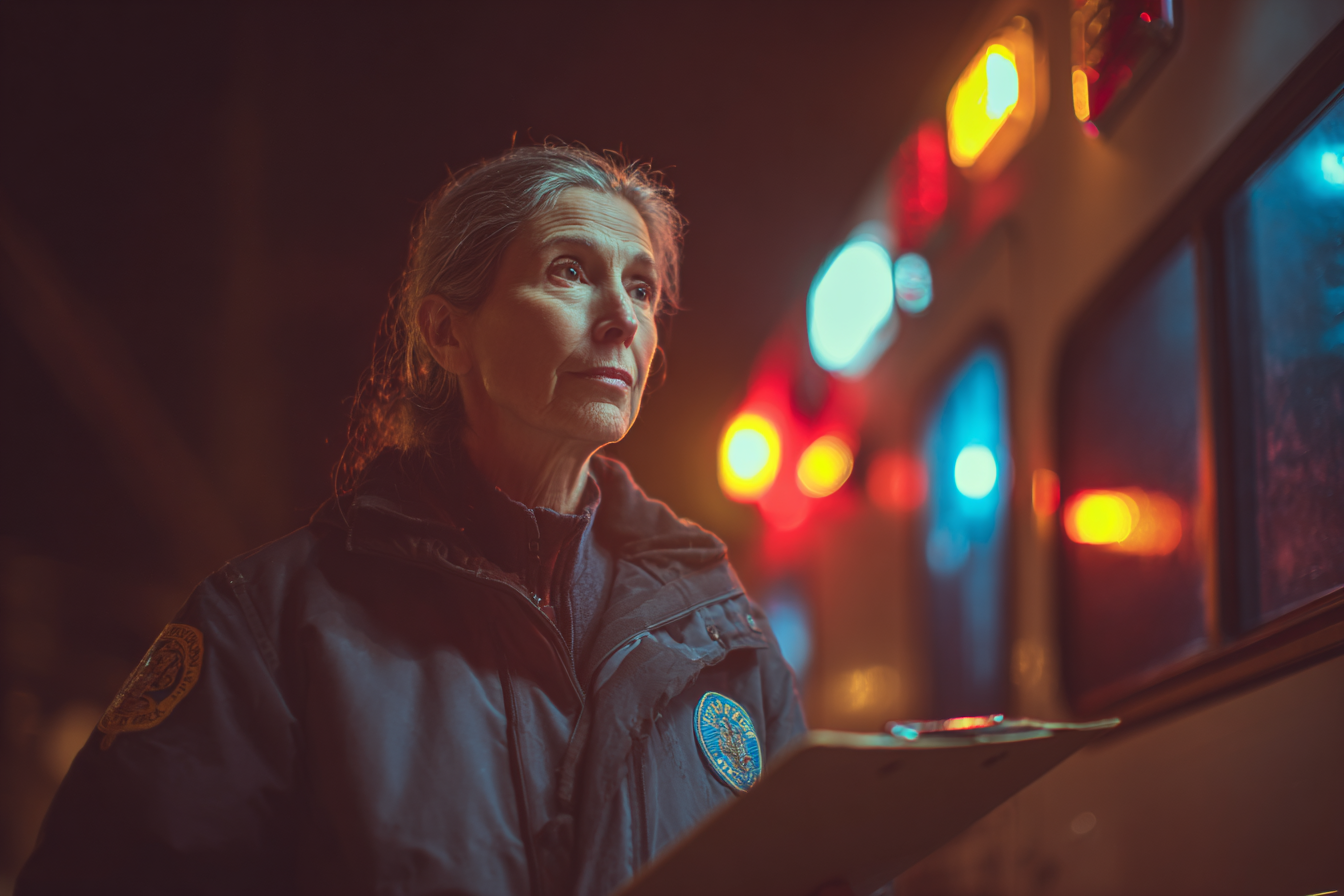 Eine ältere Frau, die ein Klemmbrett hält | Quelle: Midjourney