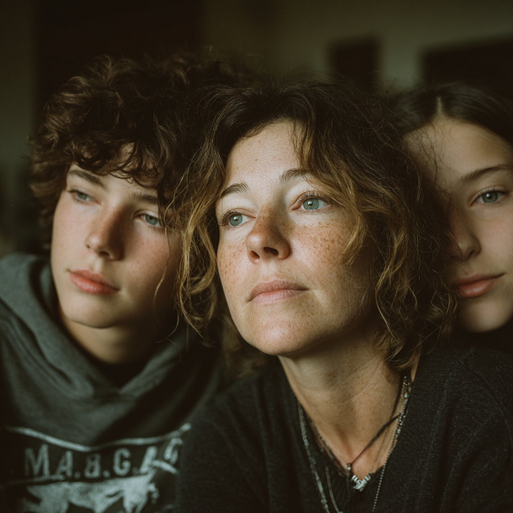 Zwei Teenager trösten ihre Mutter | Quelle: Midjourney