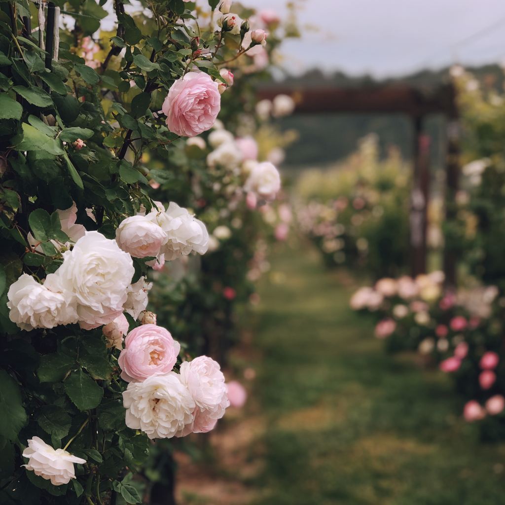 Rosen in einer Hochzeitslocation | Quelle: Midjourney