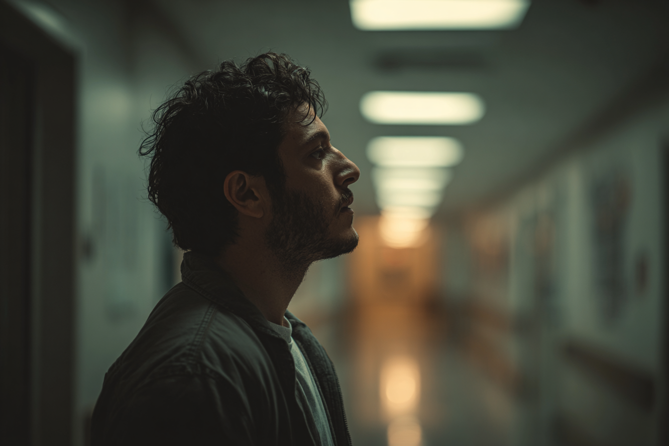 Ein Mann, der in einem Krankenhaus steht | Quelle: Midjourney