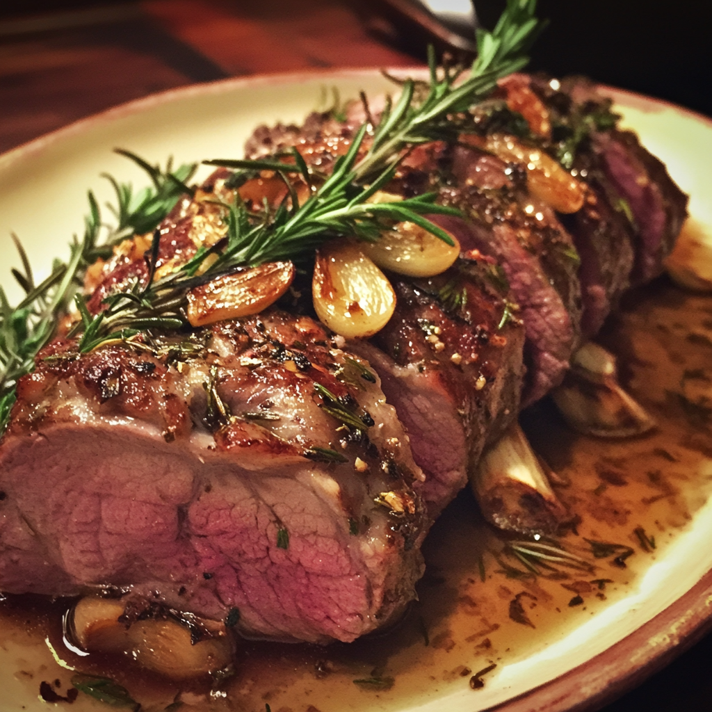 Ein Teller mit Lammbraten | Quelle: Midjourney
