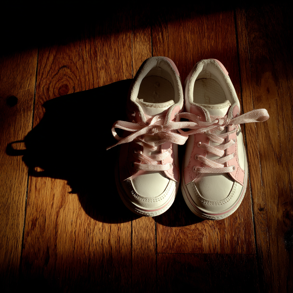 Ein Paar rosa und weiße Turnschuhe | Quelle: Midjourney