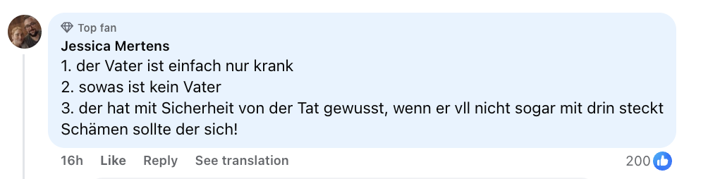 Die Internetnutzer äußern sich zu dem Prozess. | Quelle: facebook.com/bild/posts/pfbid0NheBkqAamUMAu2h3C6wSnNqThPi2UxG8qAyuc7sxPeijVpPnK4mEKFZcGuiHGt2Ml
