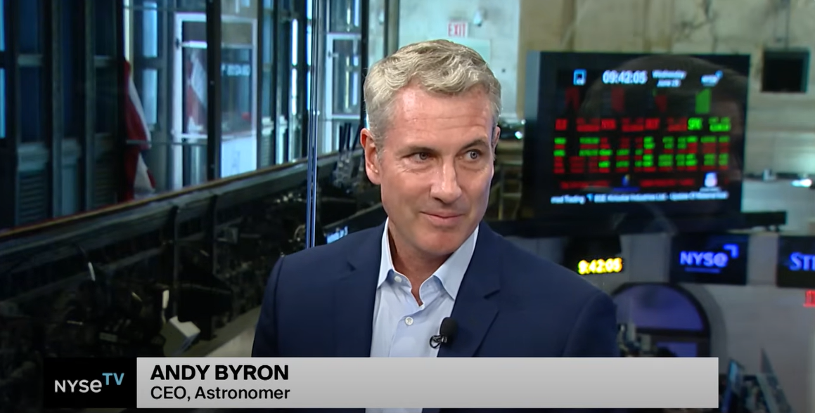 Astronomer-CEO Andy Byron in einem Interview mit NYSETV, aus einem YouTube-Beitrag vom 25. Juni 2025 | Quelle: YouTube/NYSETV