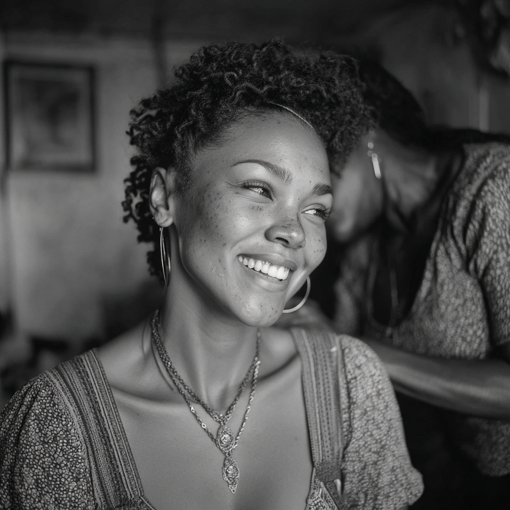 Eine glückliche Frau beim Friseur | Quelle: Gogirok