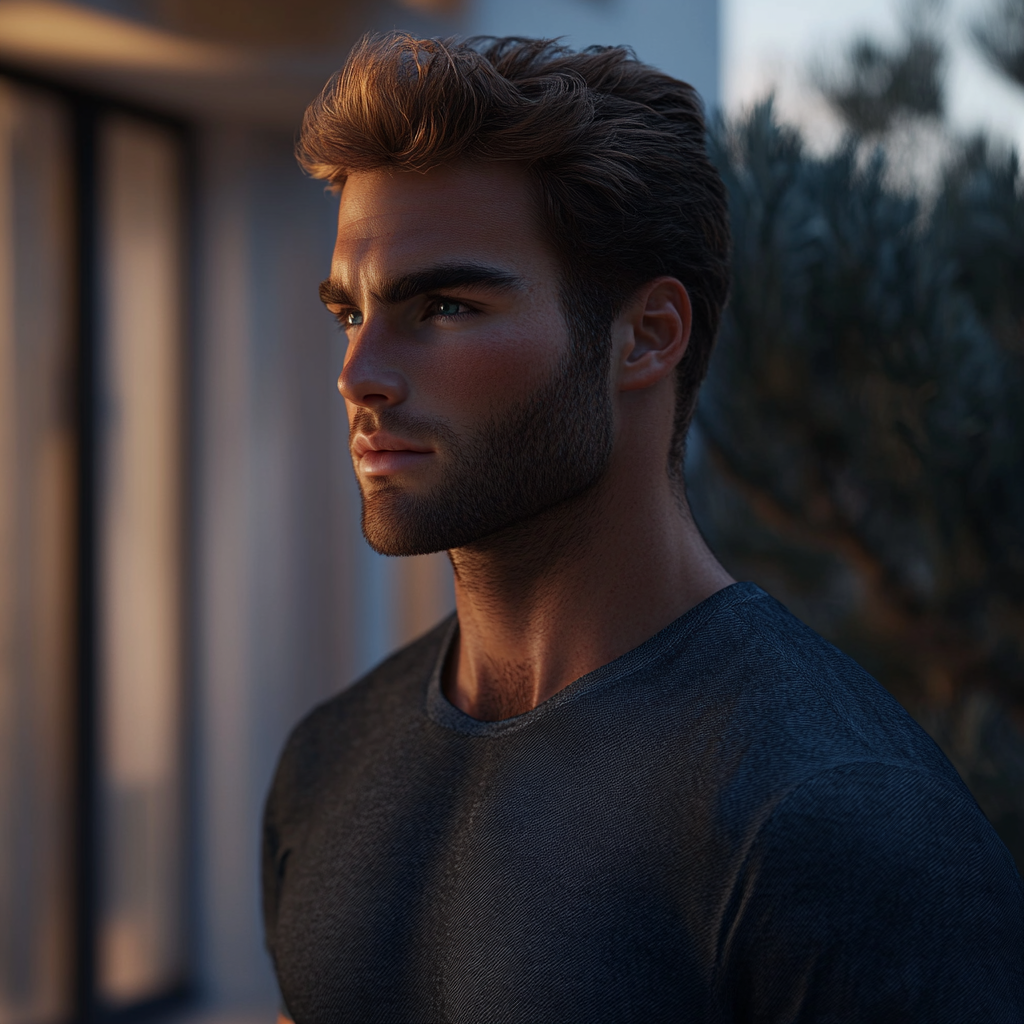 Ein Mann steht vor einem Gebäude | Quelle: Midjourney