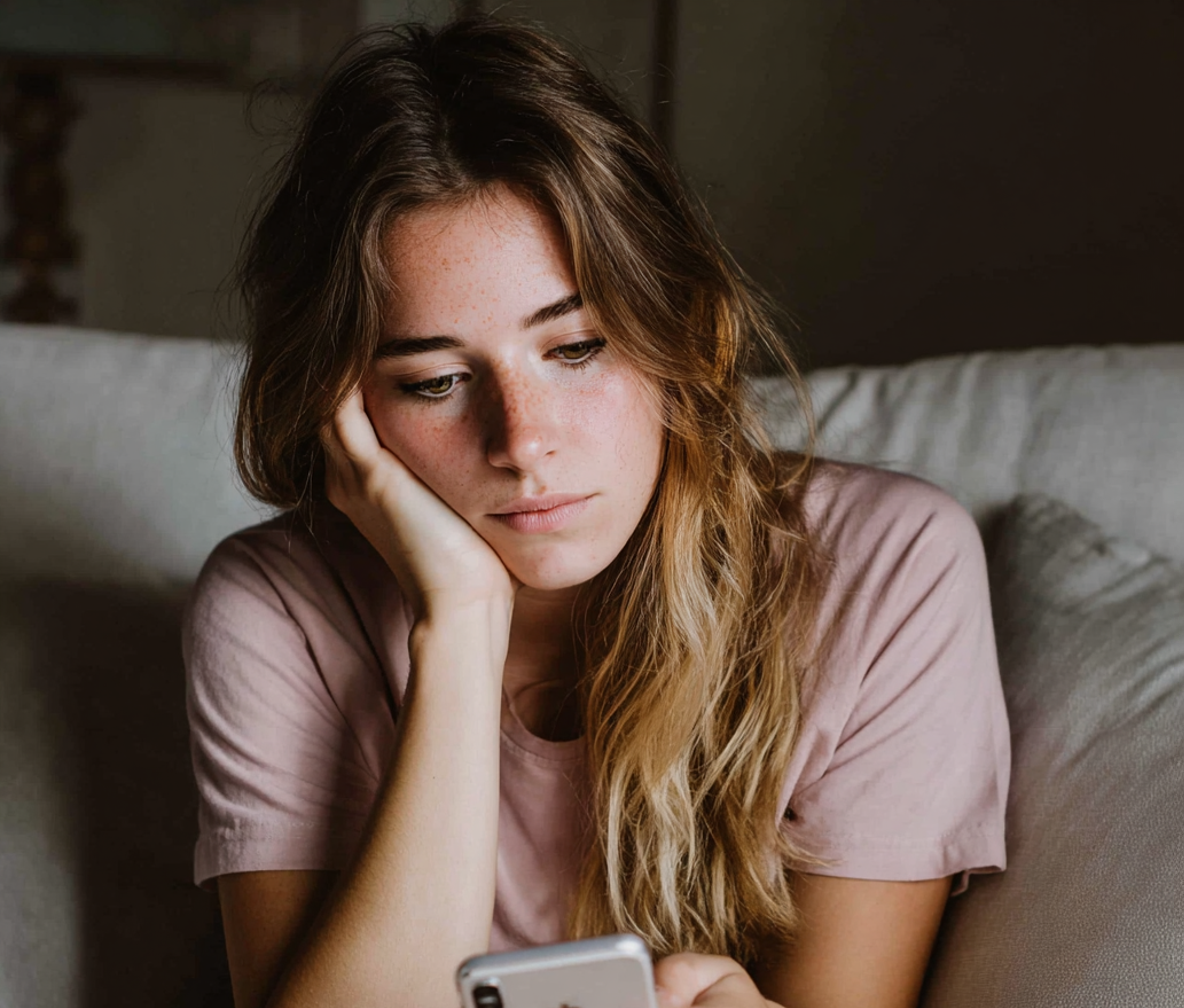 Eine Frau benutzt ihr Handy | Quelle: Midjourney