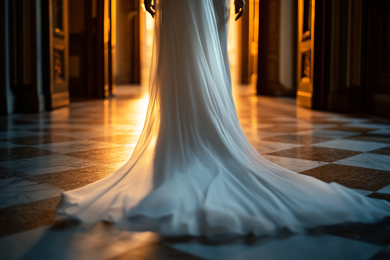 Eine Frau in einem weißen Kleid | Quelle: Midjourney
