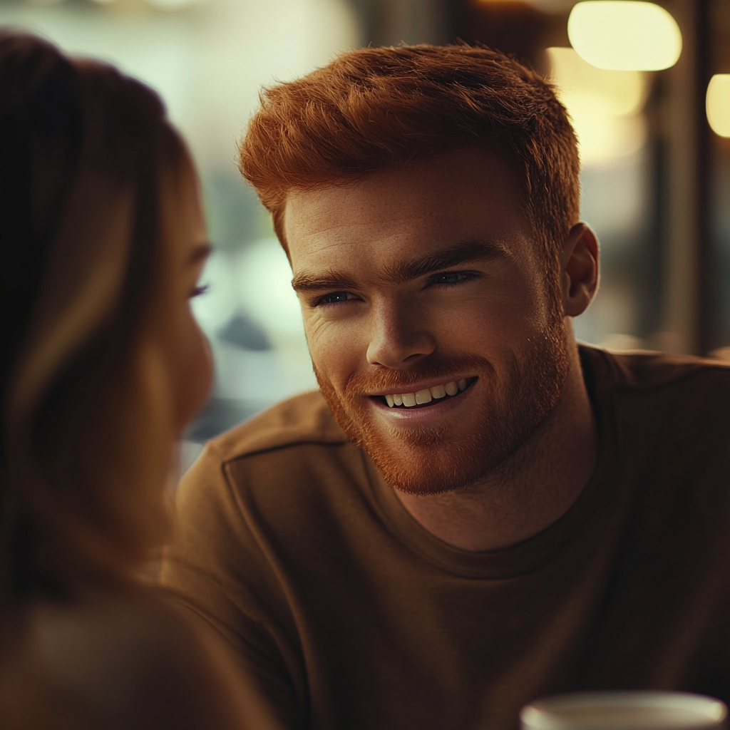 Ein lächelnder Mann mit seinem Partner | Quelle: Midjourney