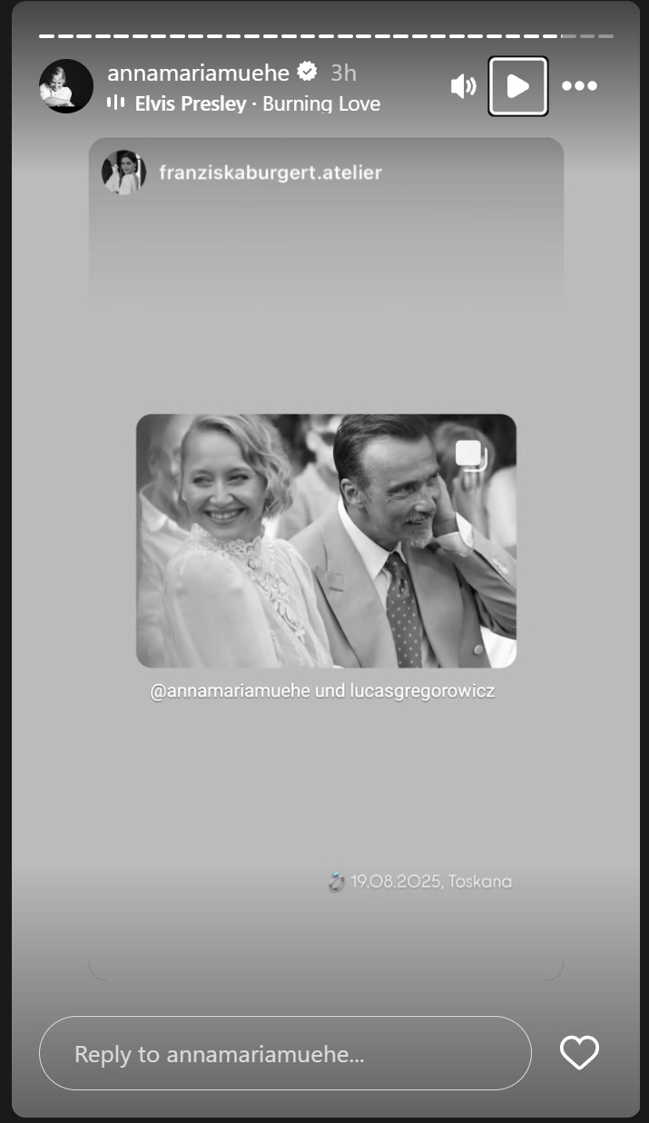 Screenshots der Stories der Schauspielerin | Quelle: Instagram/annamariamuehe