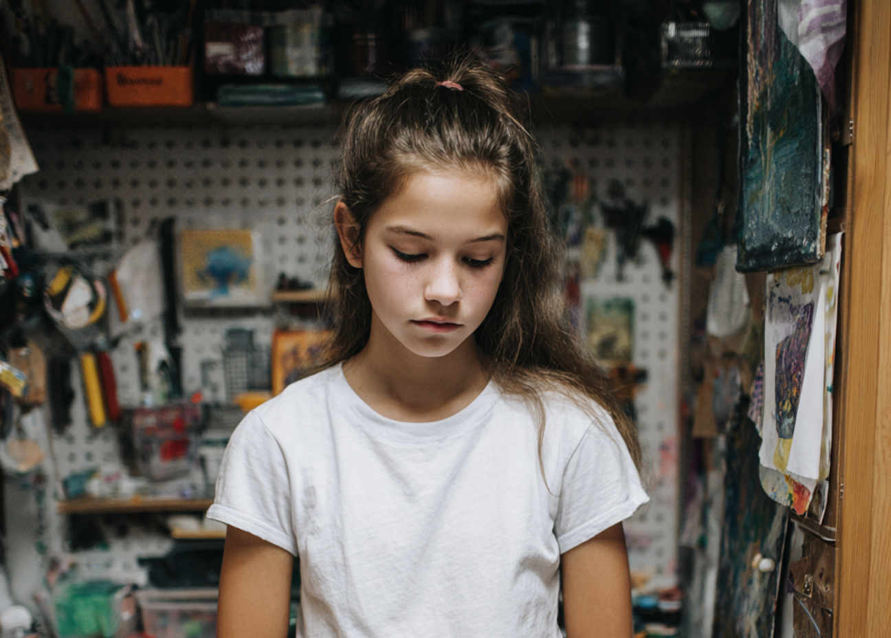 Ein trauriges kleines Mädchen | Quelle: Midjourney