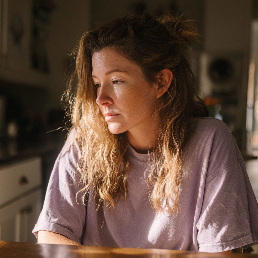 Eine nachdenkliche Frau | Quelle: Midjourney