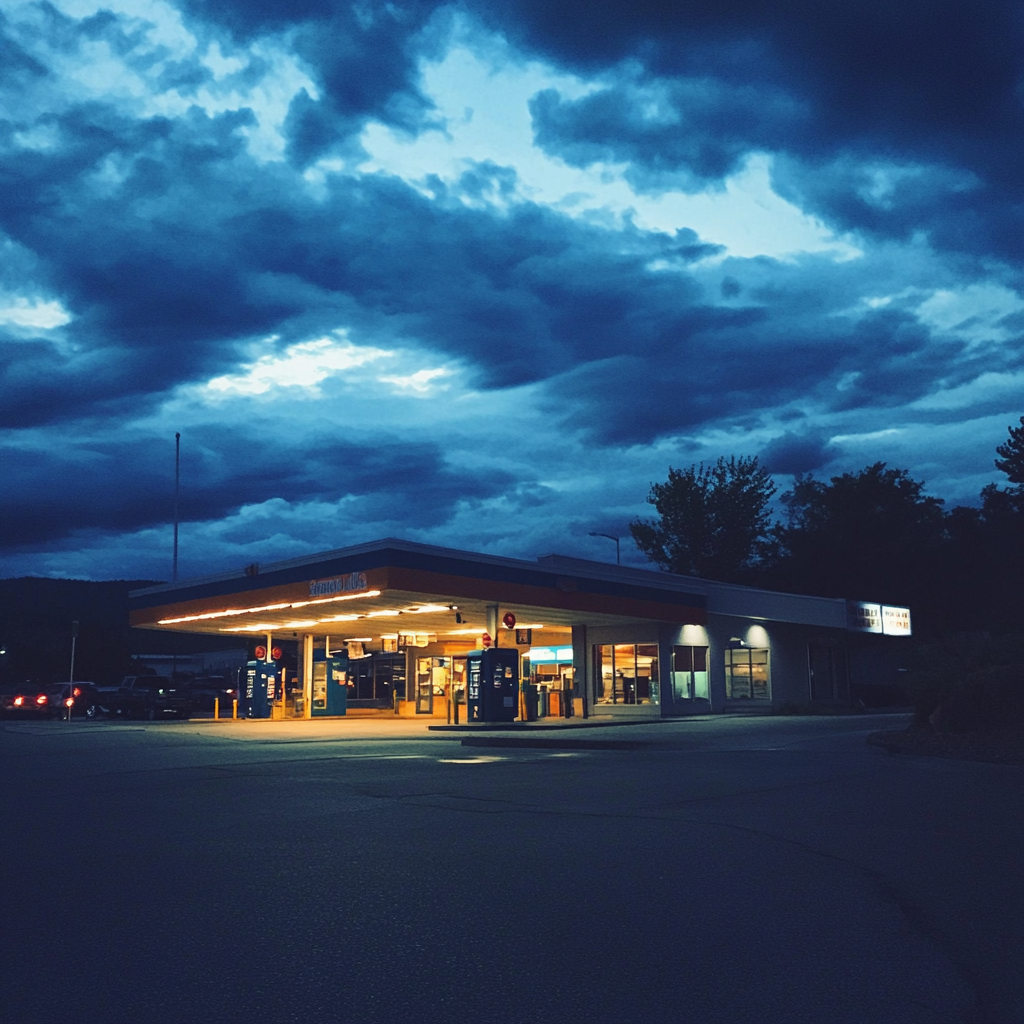 Das Äußere einer Tankstelle | Quelle: Midjourney