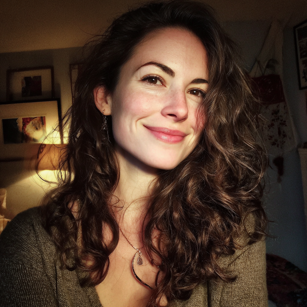 Eine Nahaufnahme einer lächelnden Frau | Quelle: Midjourney