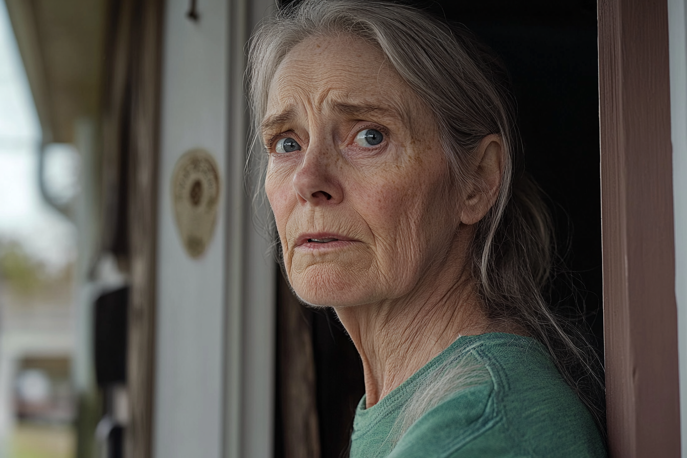 Eine Frau steht vor ihrem Haus | Quelle: Midjourney