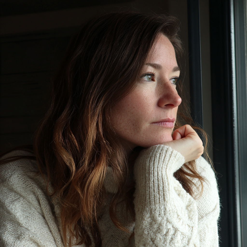 Eine Frau, die aus einem Fenster schaut | Quelle: Midjourney