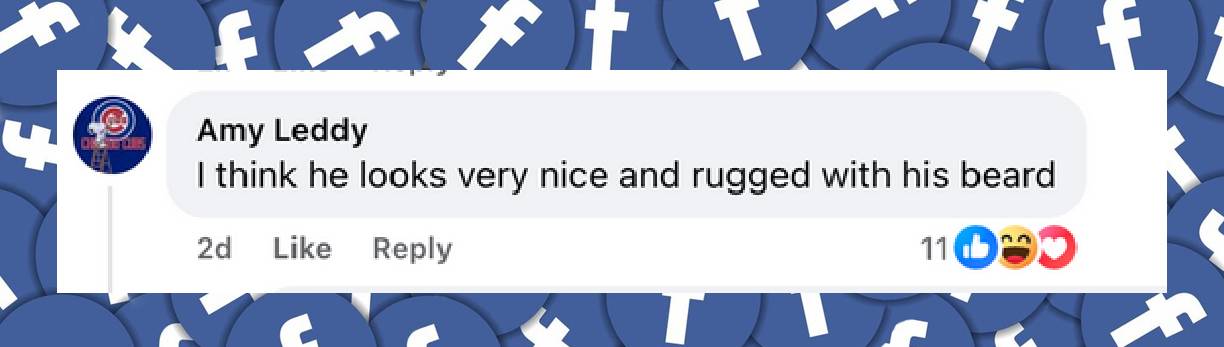 Die Reaktion eines Fans auf Prinz William, der mit einem Bart auftritt, aus einem Post vom 14. Juni 2025 | Quelle: Facebook/DailyMail