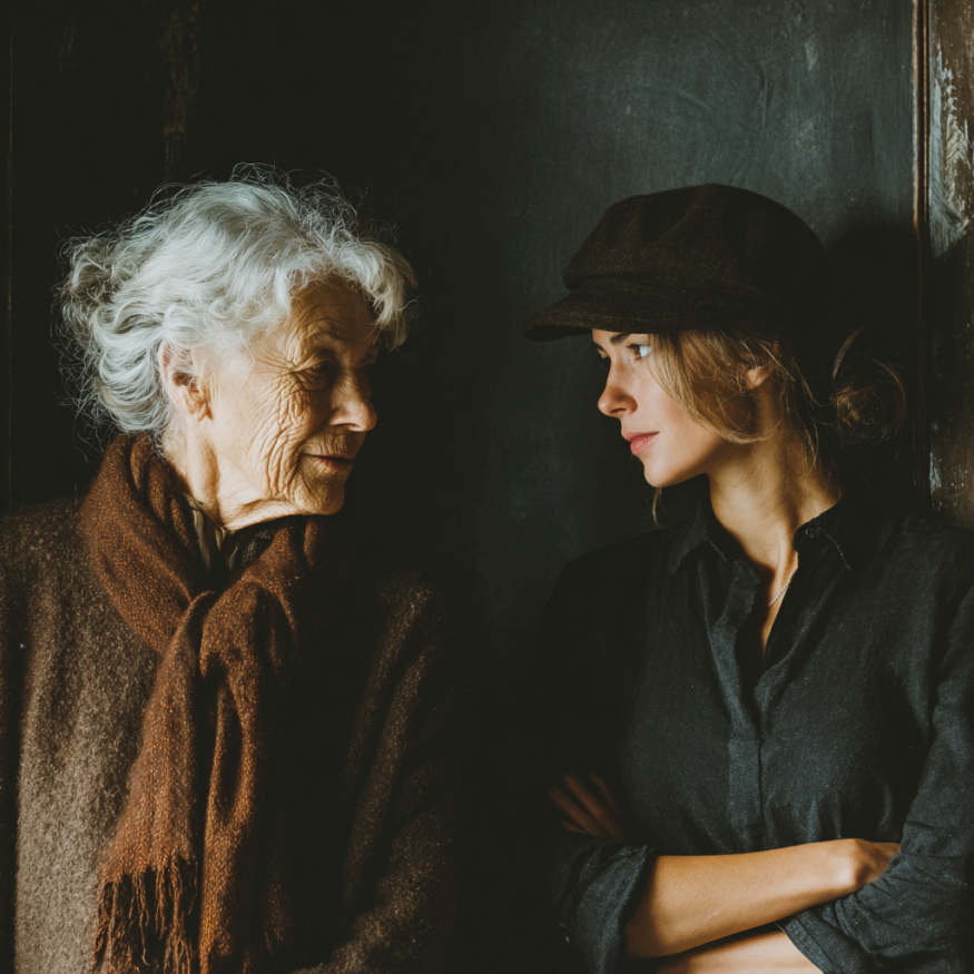 Zwei Frauen im Gespräch | Quelle: Midjourney