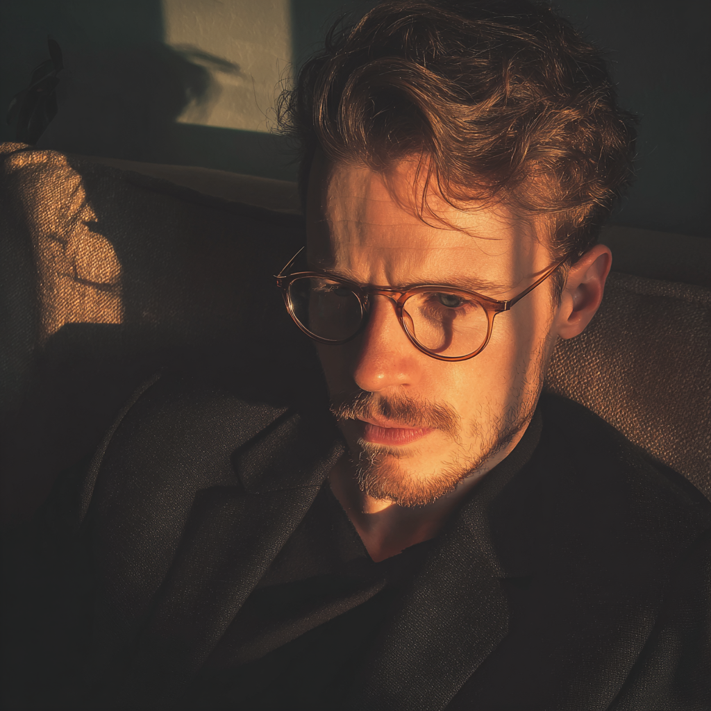 Ein Mann sitzt auf einer Couch | Quelle: Midjourney